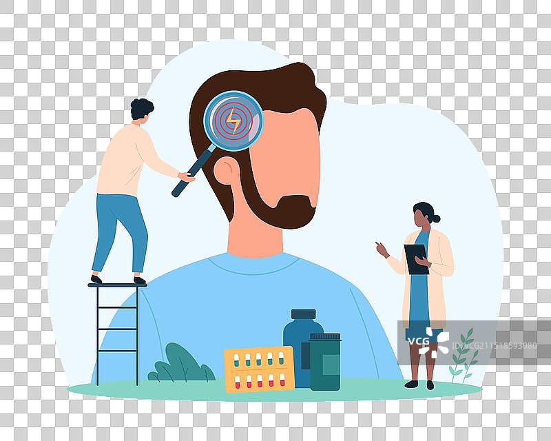 头痛诊断和治疗检查图片素材