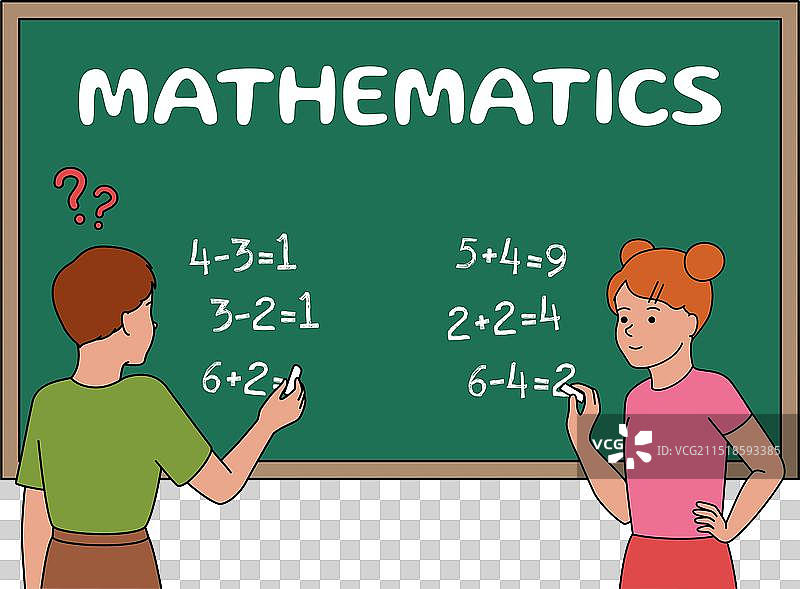 小学生解数学题图片素材