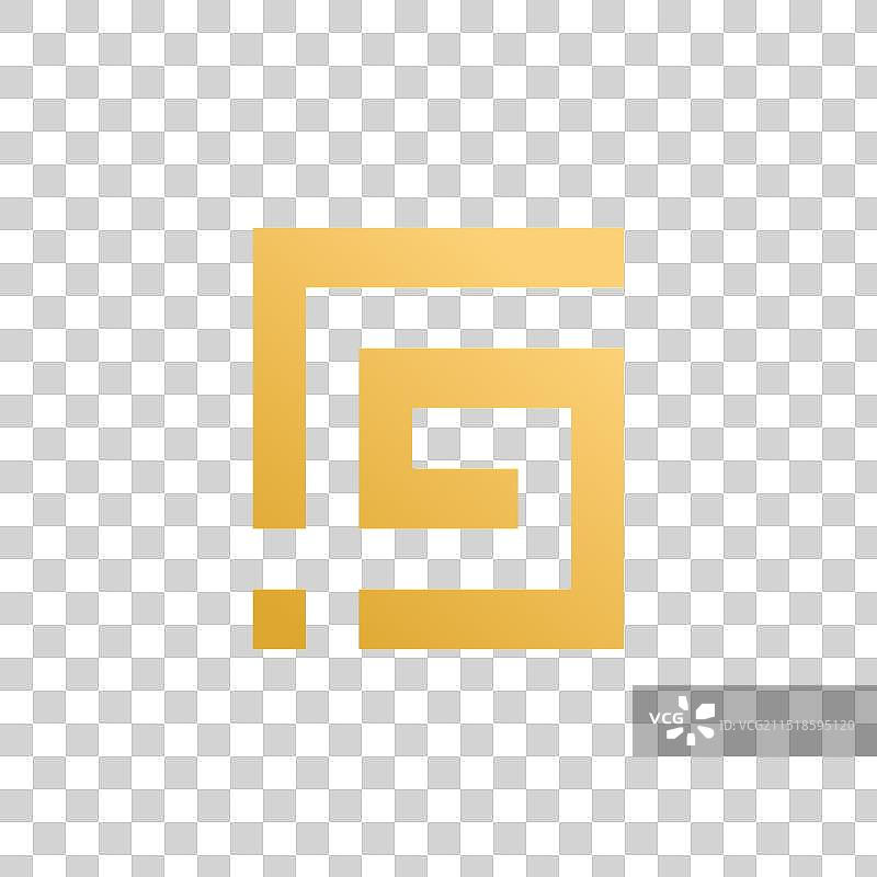 字母G和J人物圆圈标志图片素材