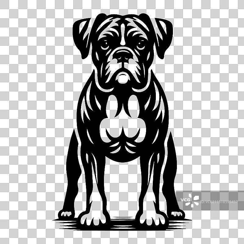 拳师犬剪影图片素材