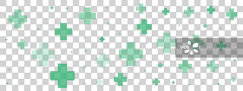 不同大小的绿色十字或加号图片素材