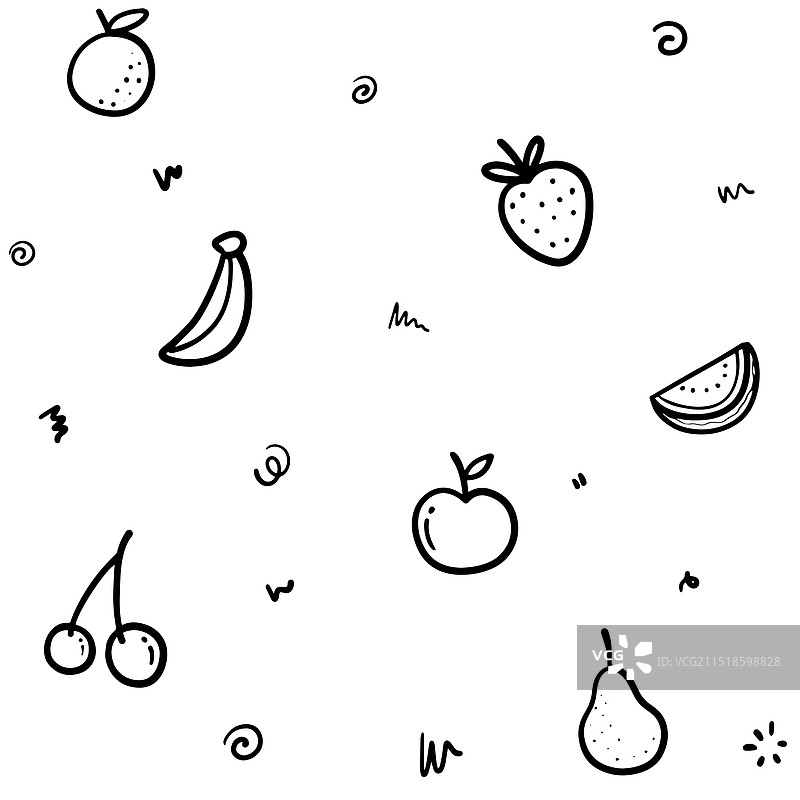 无缝水果抽象设计背景套装图片素材