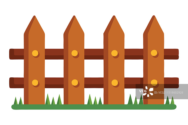 白色背景上的乡村木栅栏图片素材