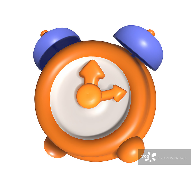 卡通3D复古闹钟时间图标图片素材