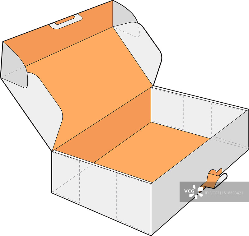 零售用打开的纸盒折叠说明图片素材