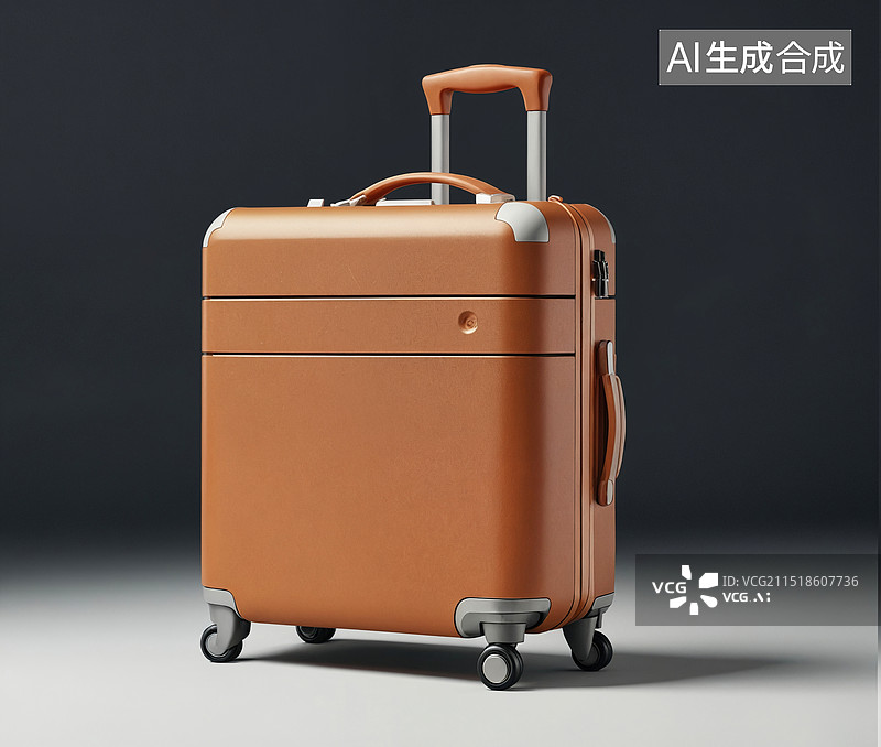 【AI数字艺术】橙色行李箱图片素材