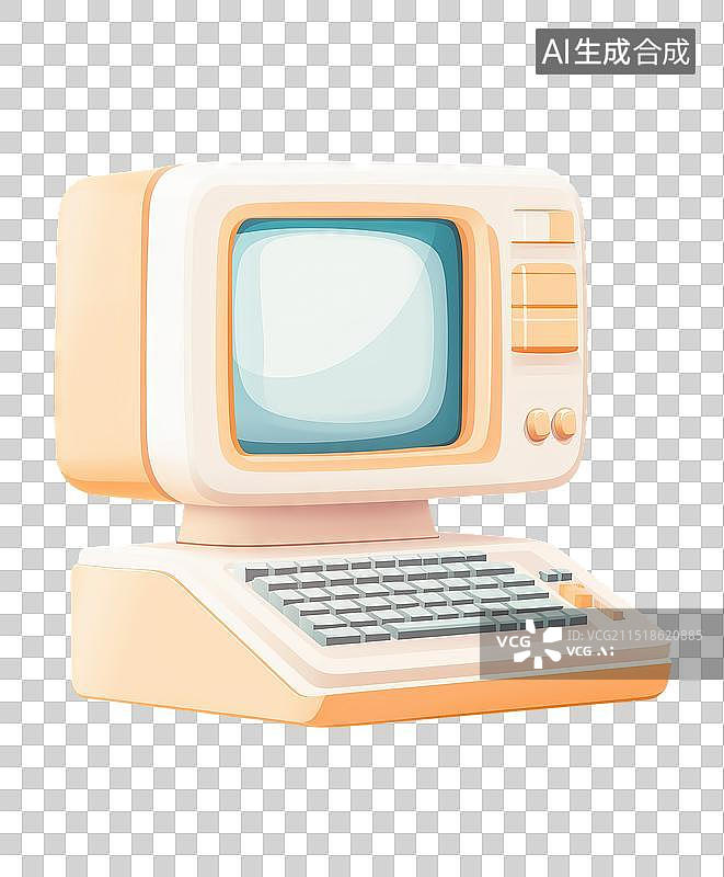 【AI数字艺术】复古的电脑模型图片素材