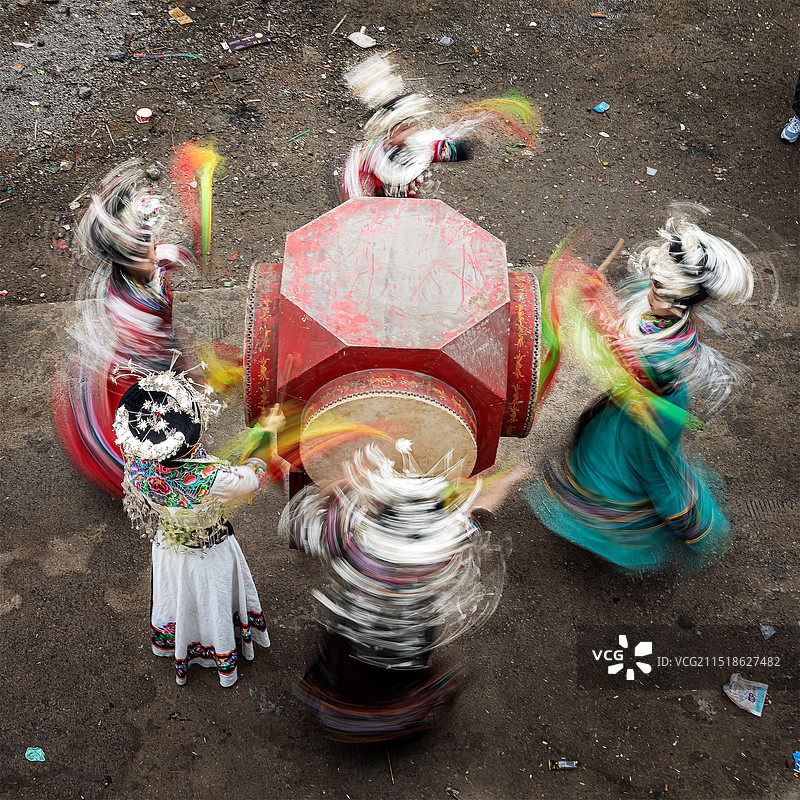 盘头苗家迎新人图片素材