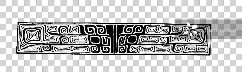 怪兽，饕餮，青铜器，古代拓片风格设计元素图片素材