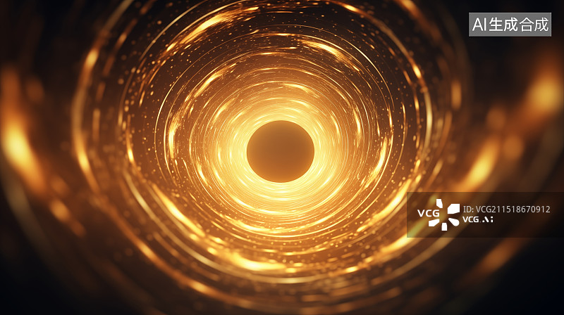 【AI数字艺术】金色环形光线背景图片素材