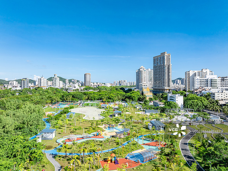 海南三亚城市乐园航拍图片素材