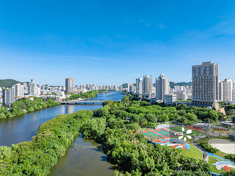海南三亚城市乐园航拍图片素材