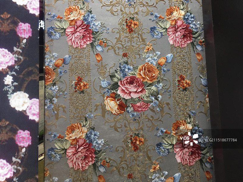 传统纺织刺绣牡丹花开图片素材