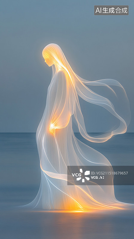 【AI数字艺术】空灵飘逸抽象女性图片素材