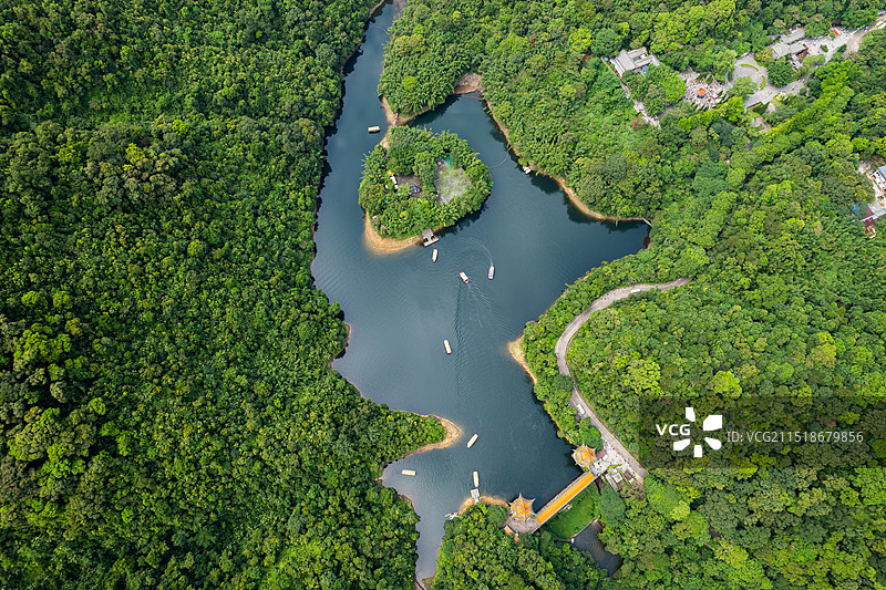 广东肇庆鼎湖山、蝴蝶谷、宝鼎园航拍图片素材