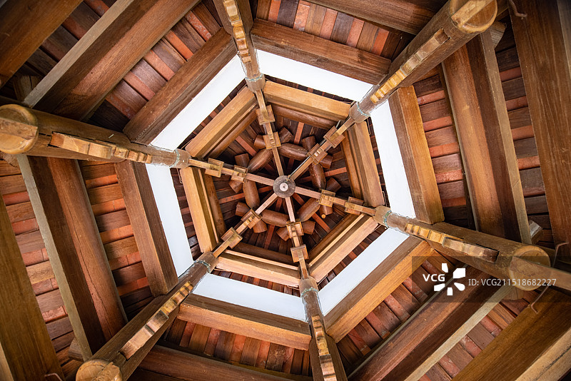 木质亭子结构图片素材