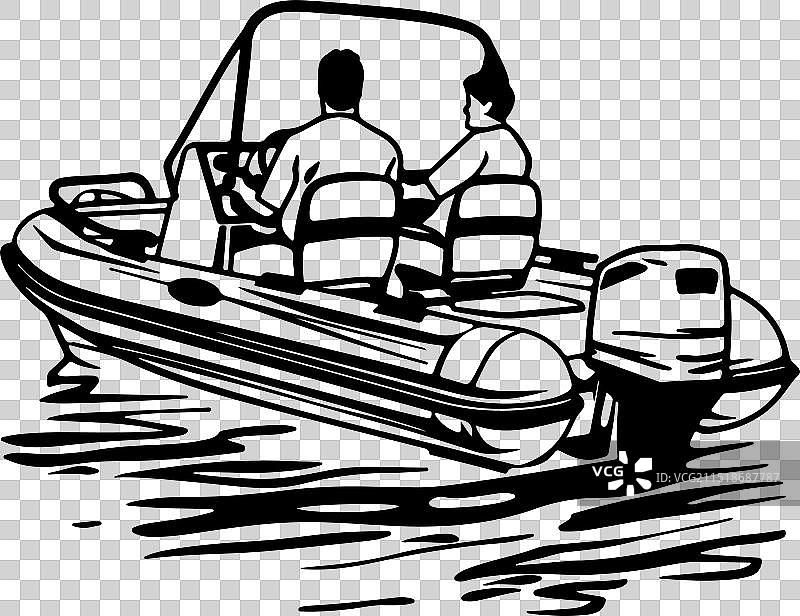 浮筒船剪影图片素材