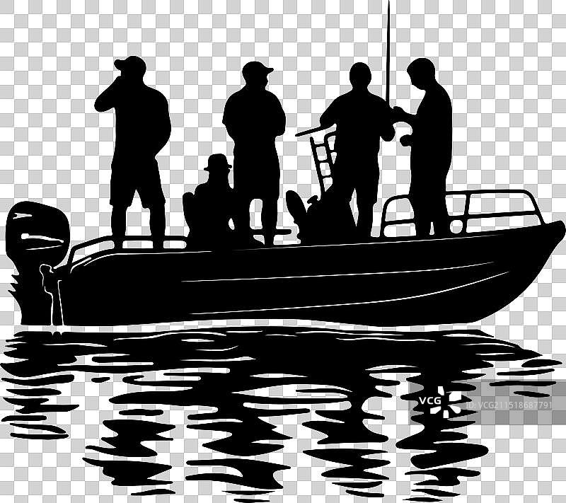 浮筒船剪影图片素材