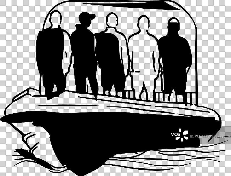 浮筒船剪影图片素材