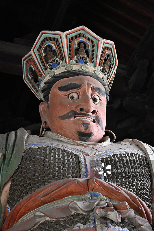 山西大同古城善化寺-四大天王之西方广目天王像图片素材