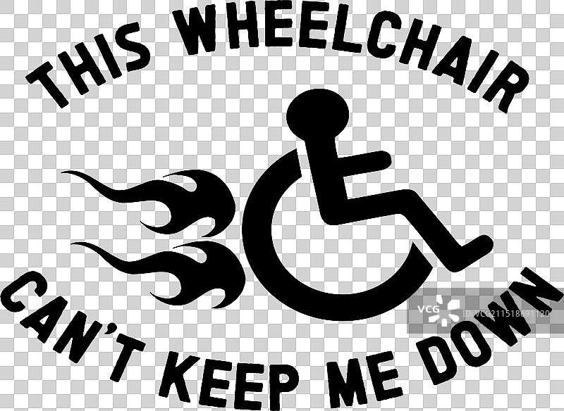 轮椅图标扁平设计风格艺术剪影图片素材