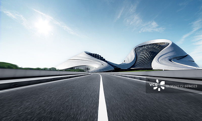 现代城市建筑与道路图片素材