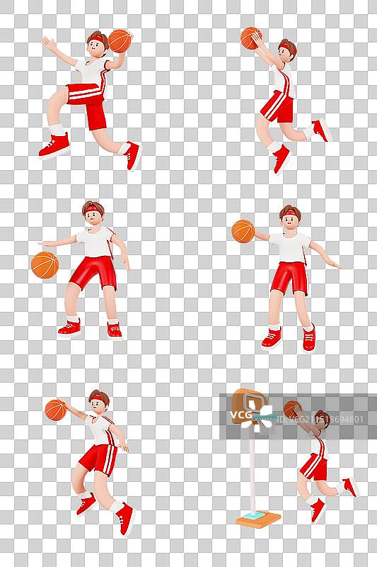 3D立体打篮球的男孩体育运动人物元素图片素材