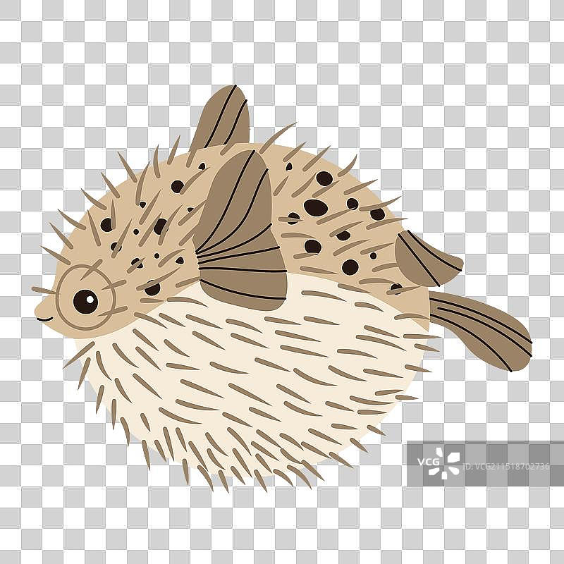 手绘卡通河豚图片素材