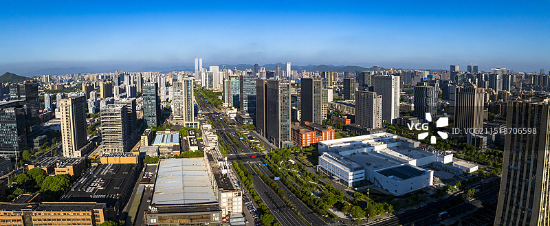 杭州滨江区滨康路航拍风光图片素材