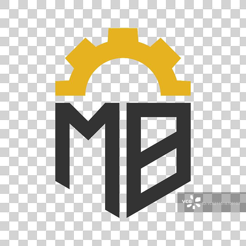 字母MB齿轮维修中心标志设计图片素材