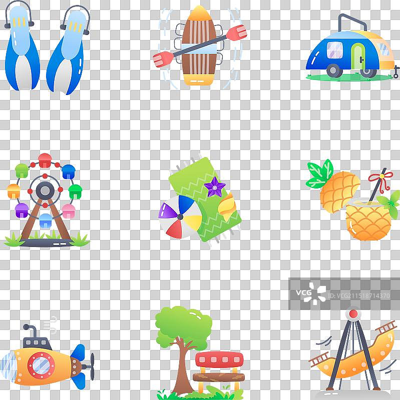 09款节日扁平风格图标图片素材