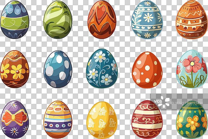 复活节彩蛋套装，用于复活节彩蛋狩猎图片素材