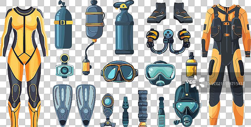 潜水装备套装：浮力控制装置图片素材