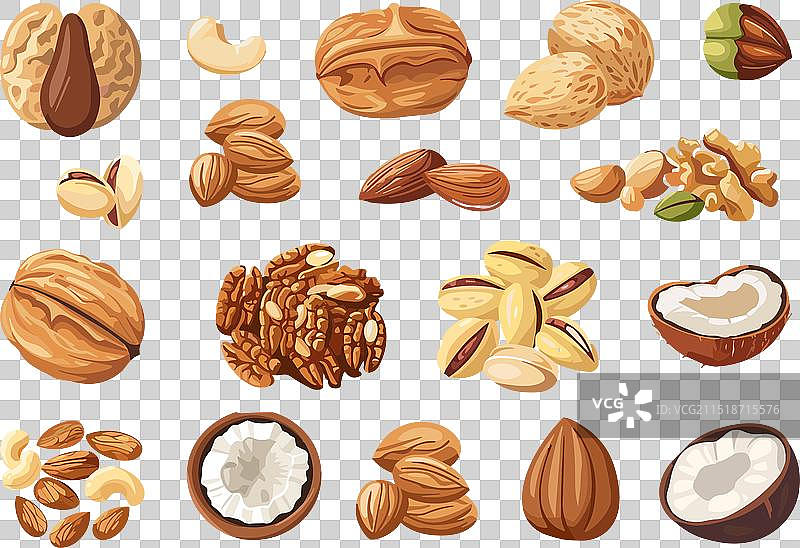 混合干果：杏仁、榛子和花生图片素材