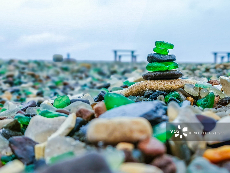 俄罗斯海参崴玻璃海滩图片素材