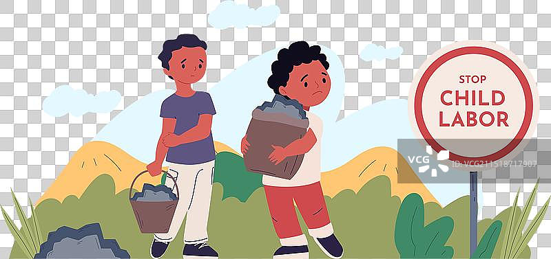 停止童工剥削图片素材