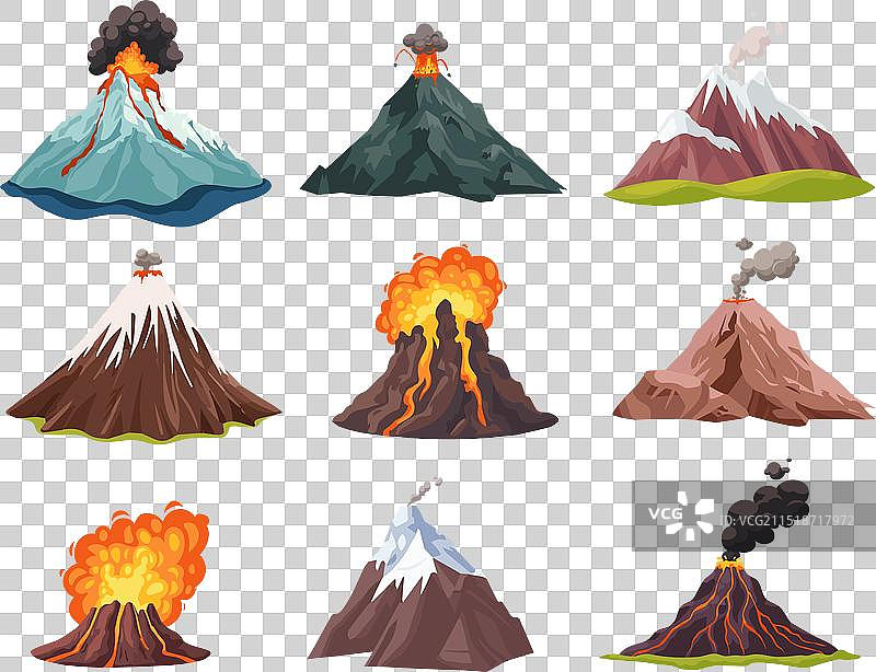 卡通火山喷发图片素材