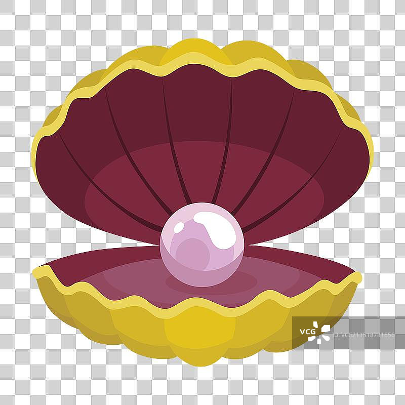 海贝中的珍珠，打开的扇贝和珍珠图片素材