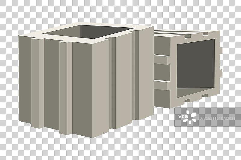 卡通混凝土砌块建筑材料图片素材