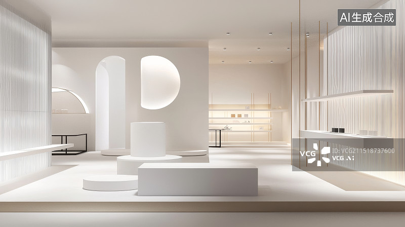 【AI数字艺术】现代简约展厅设计图片素材