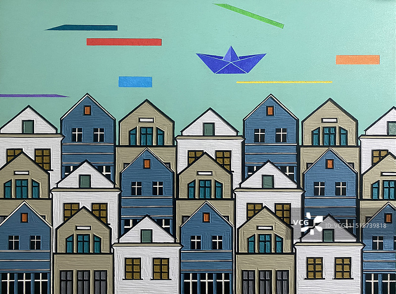 木刻+丙烯《寻》二图片素材