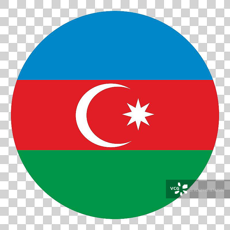 阿塞拜疆国旗圆形徽章按钮图片素材