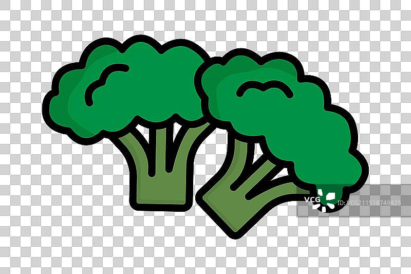 与蔬菜健康相关的西兰花图标图片素材