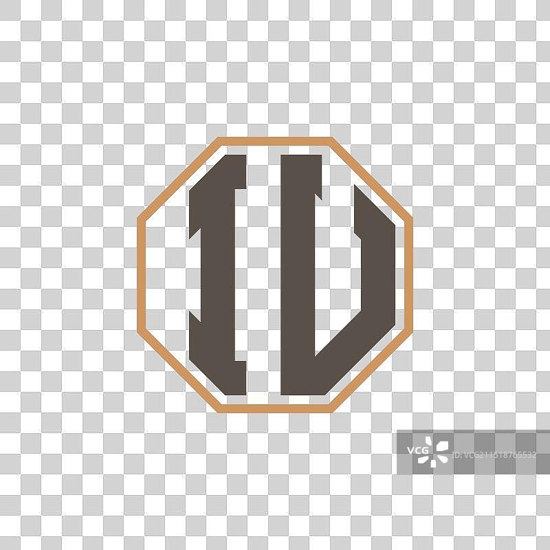 现代企业IU字母标志图片素材