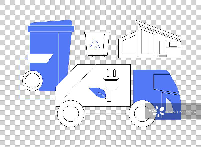 电动垃圾车抽象概念图片素材