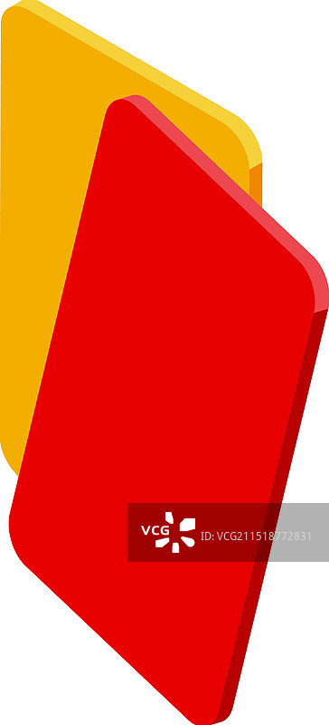 代表犯规的红色和黄色牌图片素材