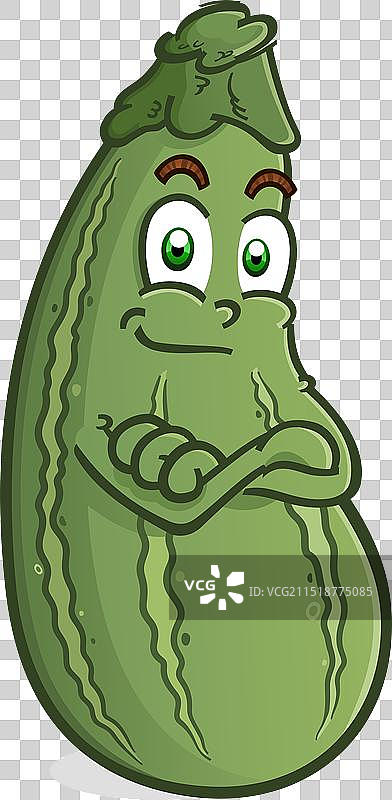 有态度的西葫芦卡通吉祥物图片素材