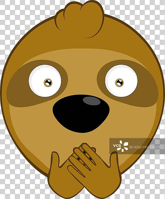 树懒形象手捂嘴巴图片素材