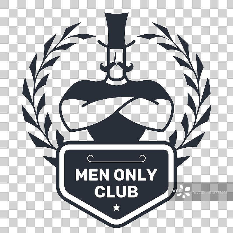 戴着高顶礼帽的男士俱乐部徽章图片素材