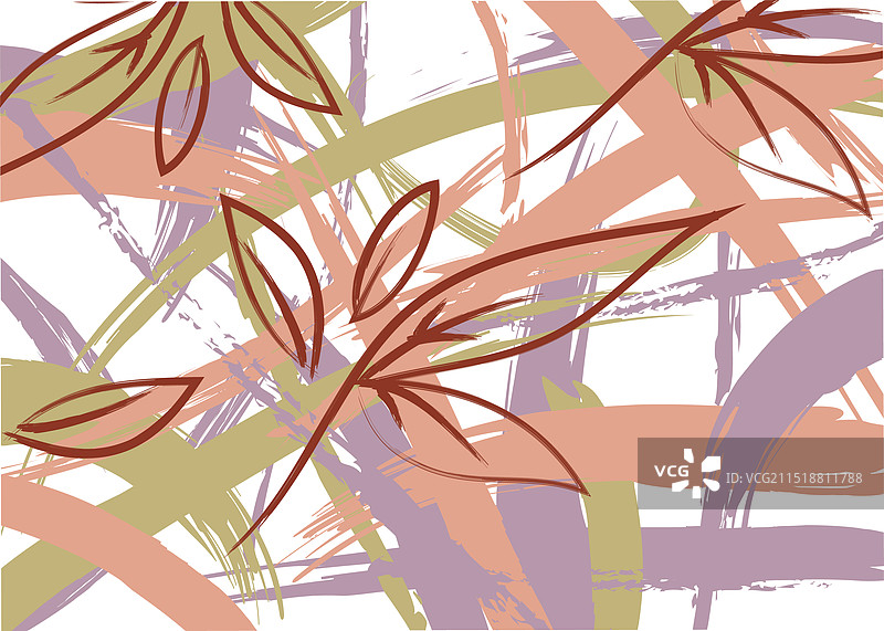 抽象树叶花卉墨水抽象图形图片素材
